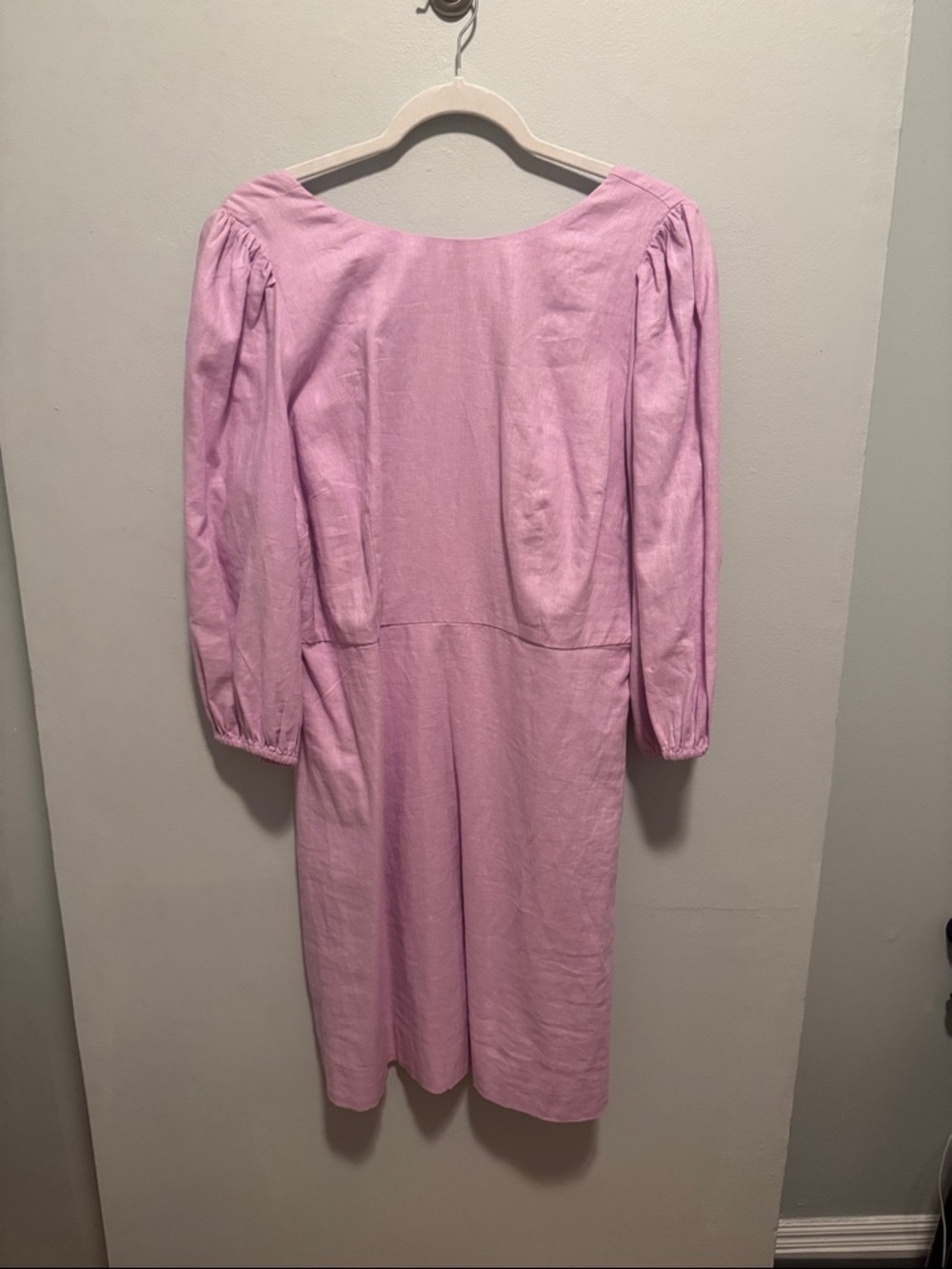 Ann Taylor Pastel Pink Long Sleeve Midi Dress